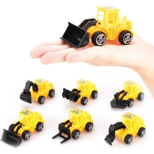 Coolplay 6Pcs/Set Mini Alloy Engineering Car Model Tractor Toy Dump Truck Model Classic Toy Vehicles Mini Gift For Boys