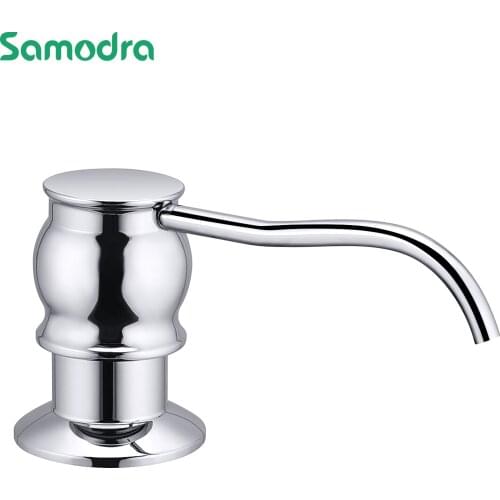 Samodra Liquid Soap Dispenser With bottle Chrome/Nickel Brass Pump Head For Kitchen Sink Soap dispensers Kitchen Accessories