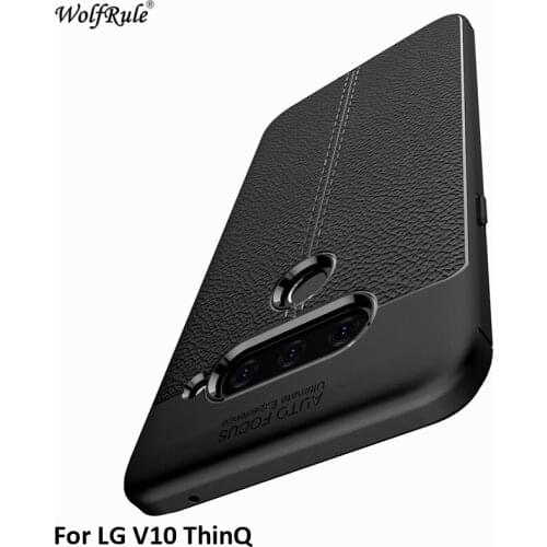 For Cover LG V40 ThinQ Case WolfRule Soft Silicone TPU Bumper Housings Protective Phone Case For LG V40 ThinQ Cover Funda 6.4