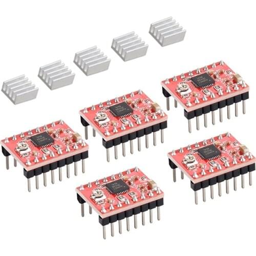 MEGA 5sets/lot A4988 42 Stepper Motor Driver StepStick with Heat sinks For Reprap 3D Printer Parts Motor