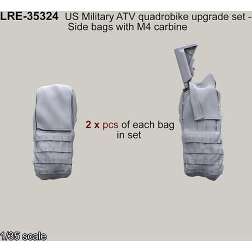 Resin Figure 1/35 Scale Model Kit 2pcs Car Upgrade Equipment Side Pockets Assembly Models Kit Resin Colorless Self-Assembled Toy