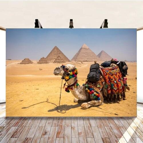 Desert Camel Egyptian Pyramids Beautiful Scenery Travel Picture Background Studio Photography Photo Cloth Can Be Customized