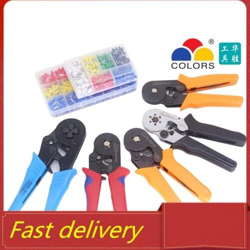 HSC8 6-4A ferrule Crimping Pliers 0.25-10MM² wire crimper tool Wire Stripper Hand Ferrule Crimp set Plier KIT With1200 Terminals