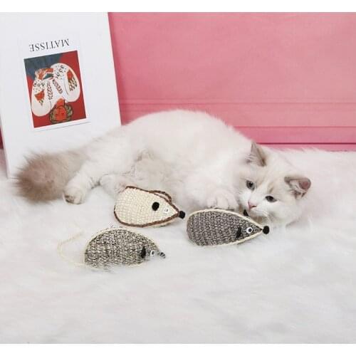 Pet Toys Cat Simulation Sisal Mouse Funny Cat Grinding Claws Chewing Toys Cat Supplies
