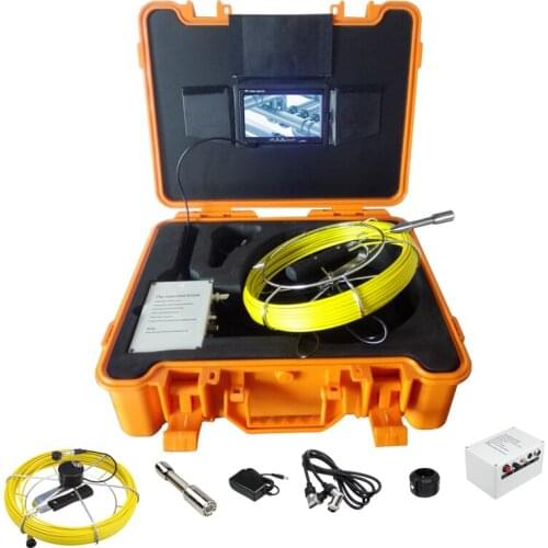 40M High Elasticity Cable Sewer Pipeline Drain Inspection Camera System 23MM Camera Head 7'' Color Screen Monitor With DVR