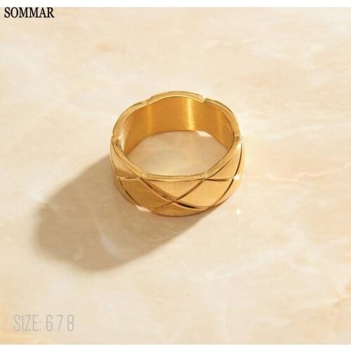 SOMMAR 2020 Hot New 18KGP Gold Filled X cross engrave female ring for women circular prices in euros jewelry accessories