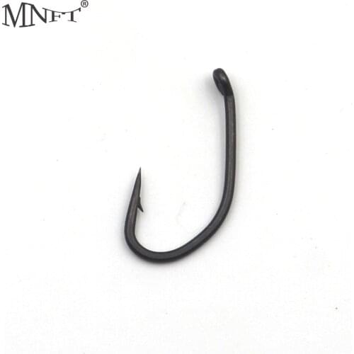 MNFT 100PCS/Lot High Carbon Steel Carp Fishing Hooks with Matt Black Barbed 6# 8# Coated Carp Fishing Hooks