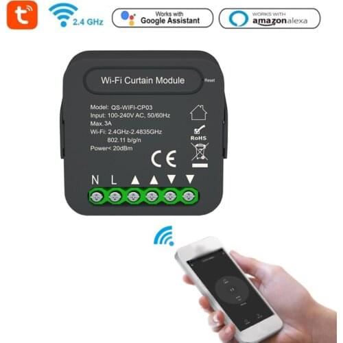 Tuya WiFi Intelligent Curtain Swtich Module Curtain Modification Module Mobilephone Device Sharing Timing Function APP Remotes