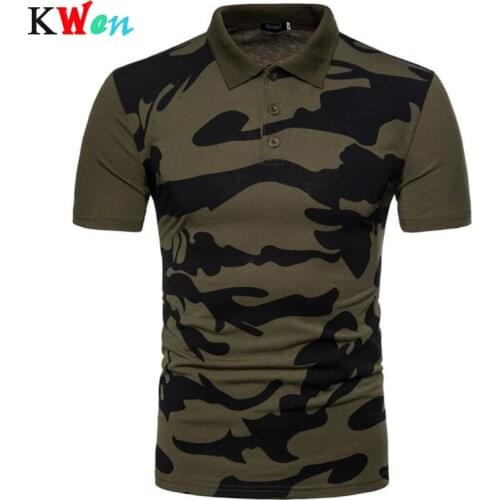 Mens Brand Camouflage Polo Shirt 2019 Mens Polo Shirts Casual Slim Fit Classic Polo Homme Army Green Red Camisa Polo Masculina
