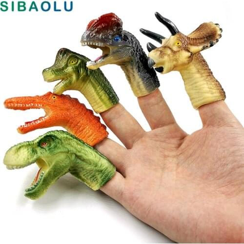 5pc Dinosaur Finger Tyrannosaurus Rex Set Role Playing Figurine Halloween Decompression Home Decor Decoration Accessories Modern