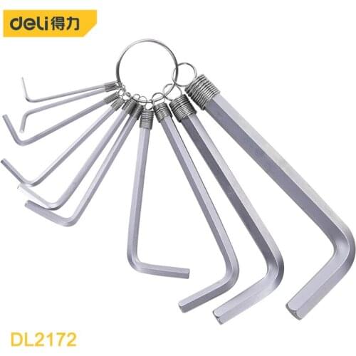 Deli 10pcs in 1 Hex Key Tool Set Metric Combination Hex Key Allen Wrench Hand Tools 1.5-10mm Kit Key Chain Hexagon Spanner