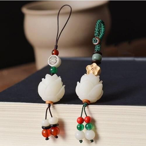 NEW Buddhist Keychain Carved Bodhi Lotus Flower Keyring Spiritualist Car Key Ring Gift For Friend MEN WOMEN fashion llaveros