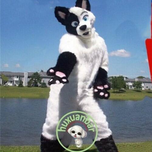 New Christmas Carnival Fur White Wolf Cosplay Costume Halloween Birthday Party Costume Adult Advertising Parade Mascot