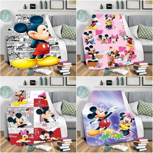 Cartoon Cute Mickey Minnie Mouse 3D Printing Air Conditioning Nap Blankets Throwing Duvet Sofa Bed for Kids Children Boys Girls