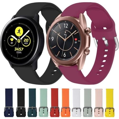 20mm 22mm Silicone Strap For Samsung Galaxy Watch 3 41/45mm Active 2 40/44mm Gear S3 Hwawei GT 2 Watchband Amazfit GTS GTR2 Belt