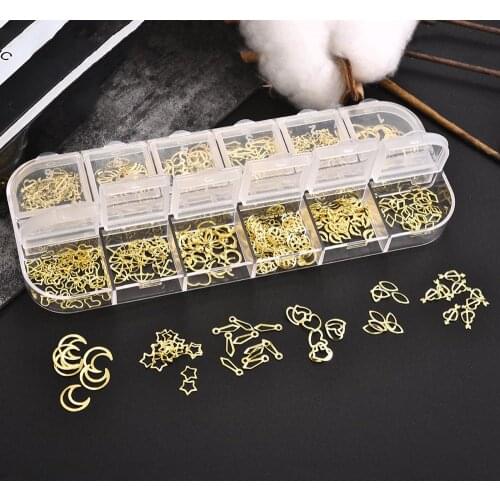 Heart Star Moon Mix Shape DIY Filling Golden Materials Filler UV Epoxy Resin Jewelry Making Nail Decoration