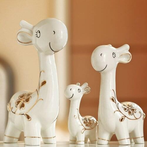 Modern ceramics Lovely deer Home decor crafts Animals Figurines fairy garden Creative and lovely miniature Ornament
