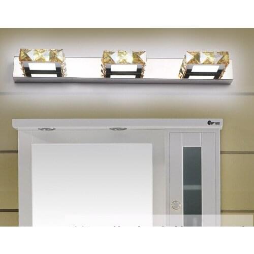 Modern fashion luxury waterproof and antifogging toilet Hotel bathroom Model room crystal mirror front lamp