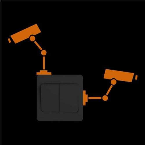 Glowing Security Camera Light Switch Sticker Funny Cartoon Glow in the Dark Wall Sticker Kid Room DIY Decoration Luminous Decal