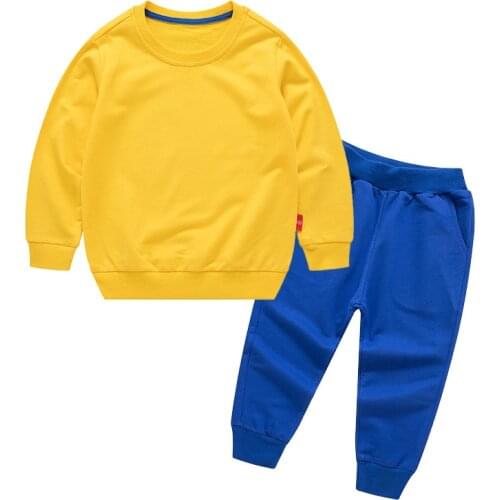 ZWY1161 Baby Clothes Long Sleeves Sets Kids Boys Casual Outfit Suits 6-14 Years O-neck Sweatshirt + Pants 2 PCS Child Wear
