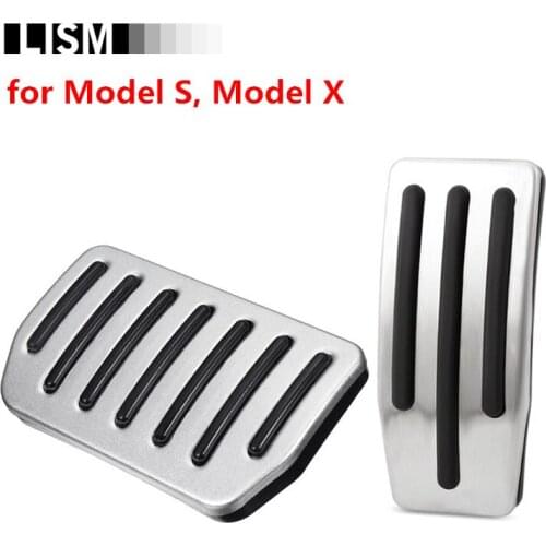 Fuel Brake Pedals for Tesla Model S Model X Anti-Slip Aluminium Alloy Gas Accelerator Stop Car Interior Pedal Cover Trim Pad Mat