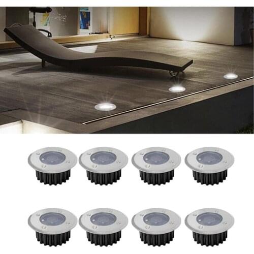 Outdoor Solar Power Under Ground Lamp Solar Lawn Lamp Waterproof IP55 Floor Buried Stair Light Footlight For Path Garden Yard