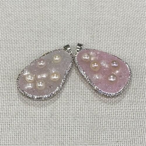 High-quality Resin Pendant Drop-shaped Pearl Inlaid Necklace Pendant for Handmade DIY Fashion Bracelet Necklace Jewelry