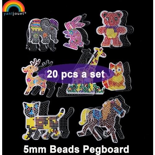 YantJouet 5mm Hama Beads Pegboard 20pcs/set Whale Transparent Template Board DIY Figure Material Board Perler Beads For Children