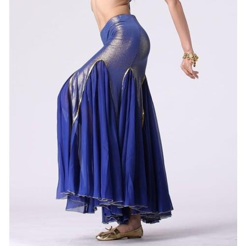 2018 New Belly Dance Costume Milk Silk Crimping Belly Dance Skirt Women Belly Stage Performance Skirt Fash Tail Skirt B-2860