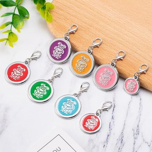 2pcs Zinc Alloy Knitting Crochet Locking Stitch Markers Cute Pet Dog Enamel Sewing Bucket Knit Stitch Holder DIY Keychains 25mm