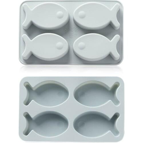 4 Hole Cute Fish Shape Chocolate Mold for DIY Making Pastry Candy Cake Baking Silicone Mold DIY Cake Decoration Tool