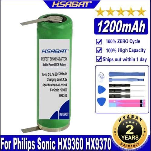 HSABAT HX6321 HX6312 1200mAh Battery for Philips Sonic HX9360 HX9370 HX6930 HX6942 HX6710 HX6730 HX9340 electric toothbrush