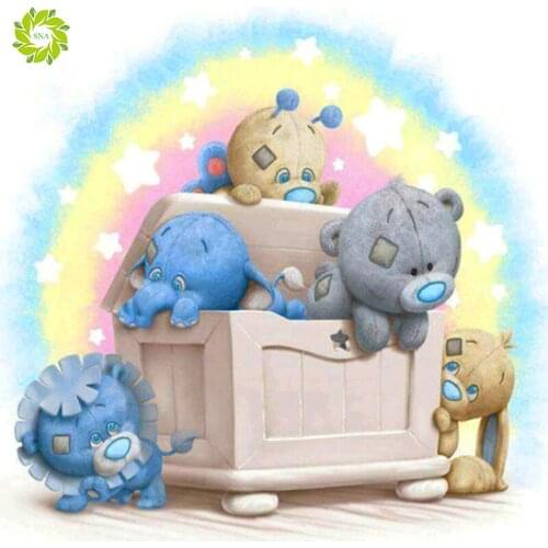 Diy 5D Diamond Painting Bear Cross Stitch Square Pebble Round Diamond Embroidery Handwork Craft