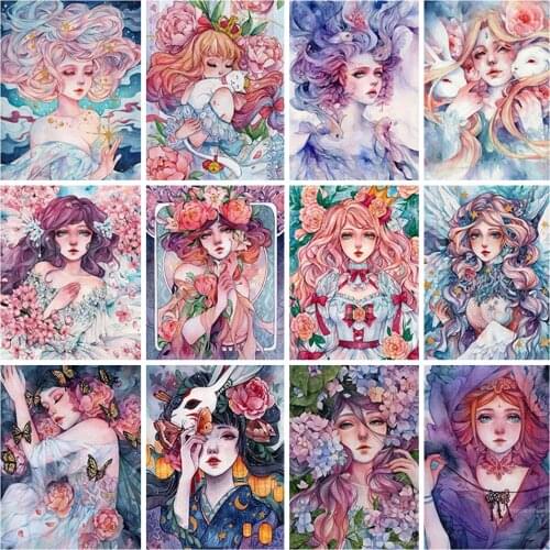 5D Diy Diamond Painting New Cartoon Girl Portrait Full Square/Round Diamond Embroidery Mosaic Kit HD Quality Handmade Gifts