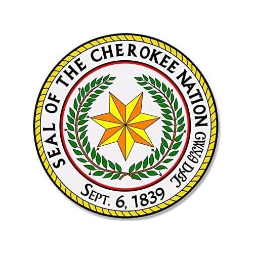 American Vinyl Round Seal of The Cherokee Nation Sticker (Decal Tribe Native)