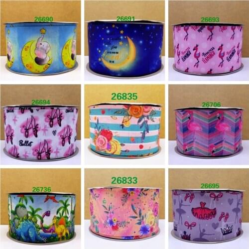 Free shipping 2018 new arrival ribbons Hair Accessories ribbon 10 yards printed grosgrain ribbons 26690