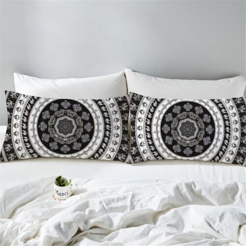 Bohemia Pillow Case Geometric Mandala Flower Printed Pillowcase Boho Bed Nordic Decorative Pillow Cover Bedclothes 2Pcs