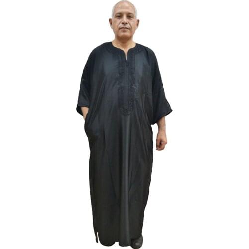 Chilaba Djellaba black shiny Moroccan for man. Comfortable to use at home or parties or events. Wide 70x140 cm