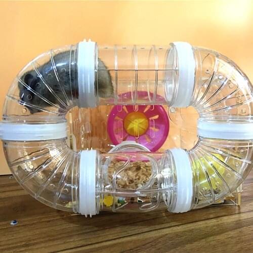 DIY U-Type Plastic Pipe Line Tube Training Playing Connected External Tunnel Toys For Small Animal Hamster Cage Accessories
