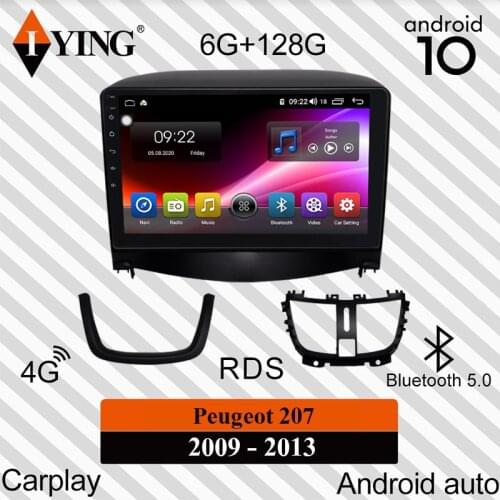 IYING Apple Carplay For Peugeot 207 2009 - 2013 Car Radio Multimedia Video Player Navigation GPS DSP Android 10 No 2din dvd