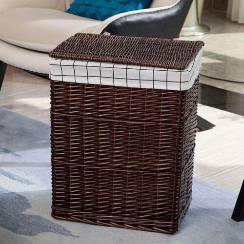 Dirty clothes storage basket rattan hamper extra large laundry basket hamper with lid hot pot shop clothes storage basket