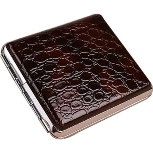 Retro Leather & Metal Cigarette Box Pouch Case Holder Tobacco Storage Container SCVD889