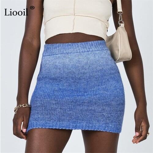 Женские трикотажные юбки Liooil China At AliExpress