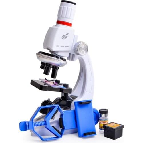 Microscope Experimental Kit Lab LED 1200X Home School Science Educational Toy Gift Refined Biological Microscope For Kids Child