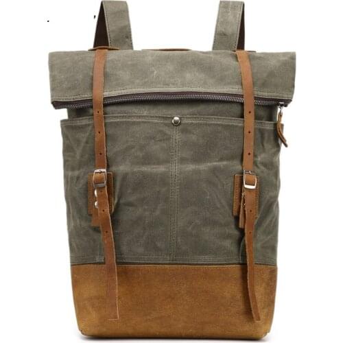 VZVA Business Laptop Backpacks Men Fashion Backpack Retro Canvas Travel Cycling School Backpack For Teenager