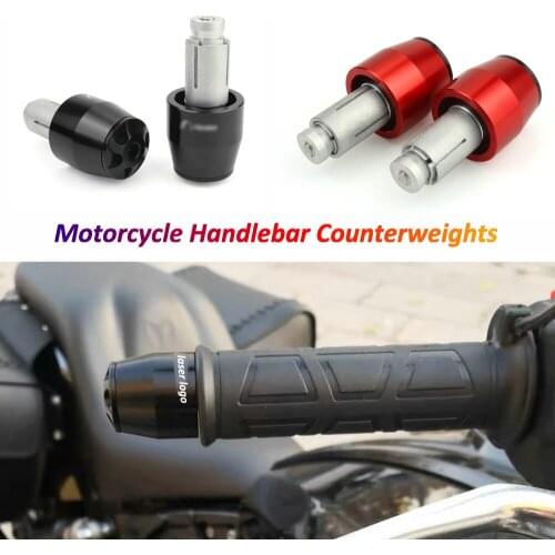 Motorcycle Handlebar Ends Dirt Pit Bike Steering Wheel Counterweights Aluminum Alloy Handle Bar Balance Weights with Laser Logo