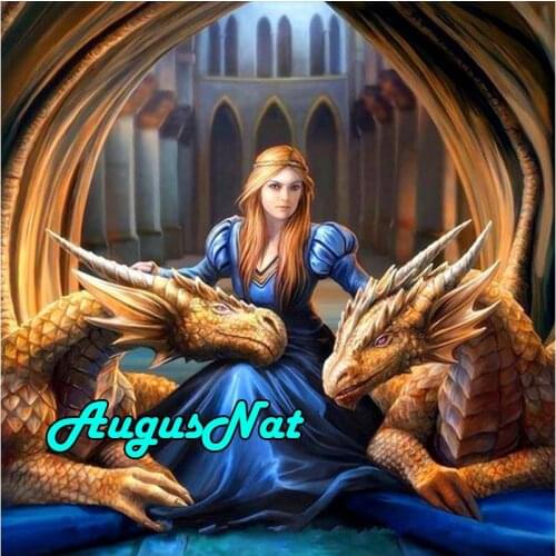 Full round diamond painting woman dragon daimond embroidery daimant mosaic picture diamand painting poster oil paint by numbers