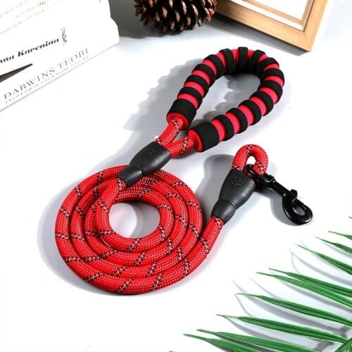 Strong Dog Leash Comfortable Padded Handle Dog Collar Leashes Reflective Threads Large Dogs Rope Leash For Medium Large Dogs