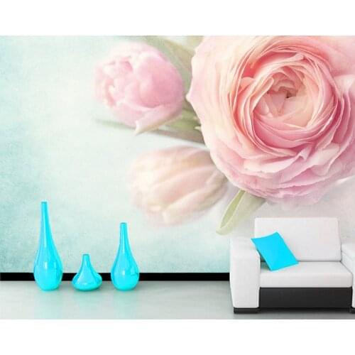 Pink flower rose romantic 3d wallpaper papel de parede,living room sofa TV wall bedroom wall papers home decor restaurant mural