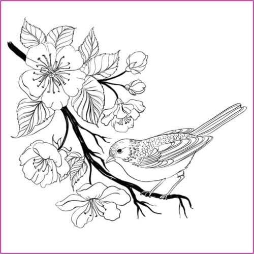 Flower Bird Stripe DIY Silicone Clear Stamp Cling Seal Scrapbook Embossing Album Decor Craft